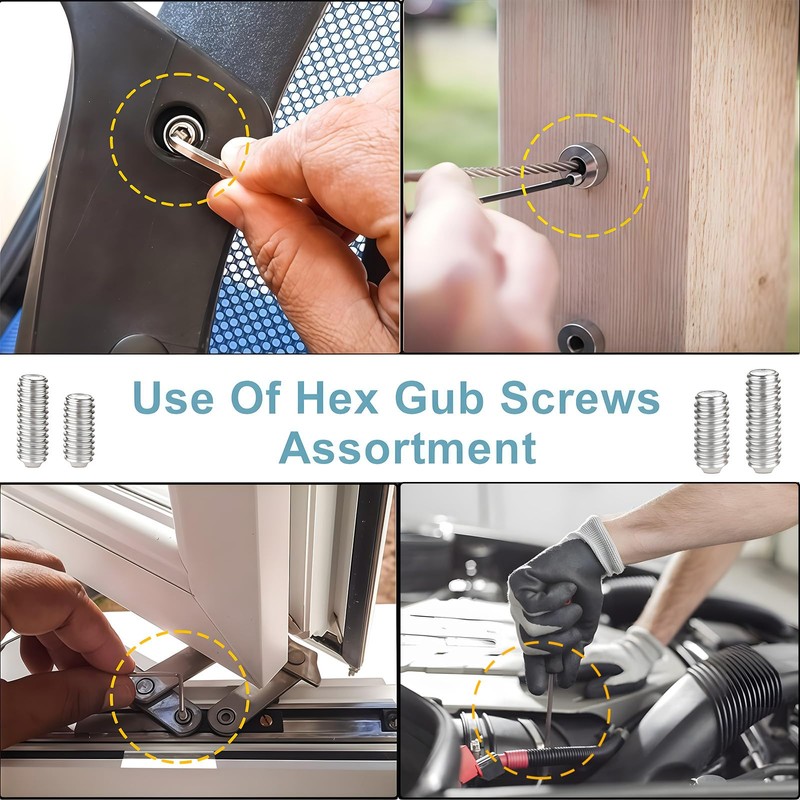 Zmbroll M5 Set Screws Silver Allen Head Socket Hex Grub