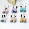 6 Pairs Cute Pearl Milk Tea Dangle Earrings Tea Drop