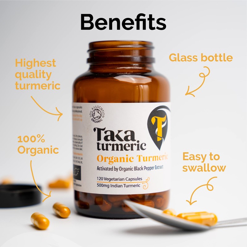 Taka Turmeric, 120 Caps Organic Turmeric with Black Pepper Extract