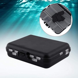 FECAMOS Fishing Tackle Boxes,Bait Plastic Storage Box,26 Individual Compartments Lure Storage Box,Portable Black Plastic Bait Storage Box