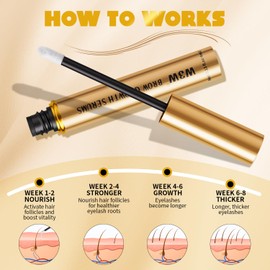 Eyebrow Growth Serum,W3W Eyebrow Enhancer for Boost Lash Growth Serum, Advanced Formula for Longer, Fuller, and Thicker Lashes Eyebrow, 4 ML (Golden)