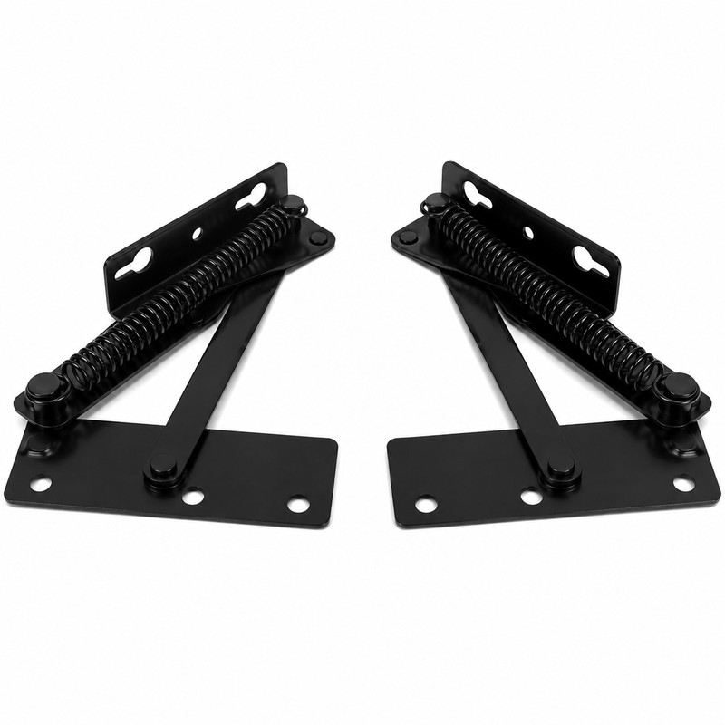 2-Pack 80° Steel Spring Lift-Up Hinges for Cabinets & Furniture