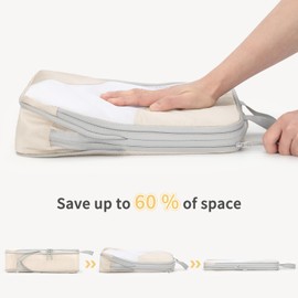 Joyoldelf Packing Cubes for Suitcases - 7 PCS Compression Packing Cubes Travel Luggage Organizers Bag - Waterproof Travel Suitcase Organiser Bags for Clothes Shoes Cosmetics Toiletries Storage Bags