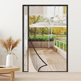 Magnetic Screen Door,Reversible Left or Right Side Opening,Upgraded PET Mesh Door Screen Magnetic Closure,Keep Bugs Out,Hands Free,Pet and Kid Friendly, Fits Door Size 60" x 80"