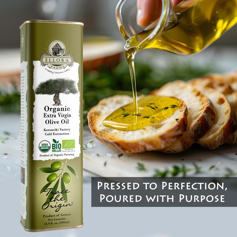 Ellora Farms, Organic Extra Virgin Olive Oil, Cold Press, Traceable