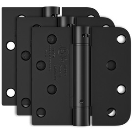Bubxo 3 Pack Self Closing Door Hinges, Spring Door Hinges 4 Inch Self Closing with Square & 5/8'' Radius Corners, Adjustable Tension for Garage, Front, Back Door, UL Listed, Left and Right Hand
