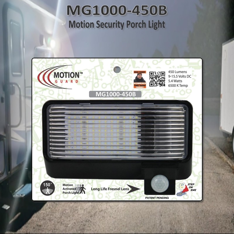 MOTION-GUARD, MG1000-450B, RV Exterior Mounted Bright LED Motion Sensor Porch