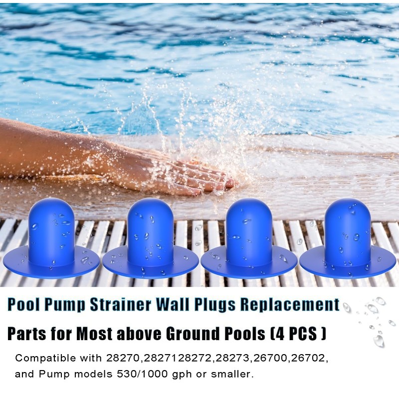 DIELOVEHUA Pack of 4 Pool Plugs, Swimming Pool Sealing Plugs,