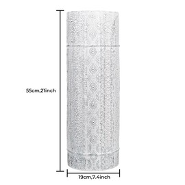 Concepts 21 inch Heavy Duty Metal Umbrella Stand - Durable Storage Holder for Umbrellas - Indoor and Outdoor Use - Stylish and Modern Organizer for Entryways. (White Side Slit)