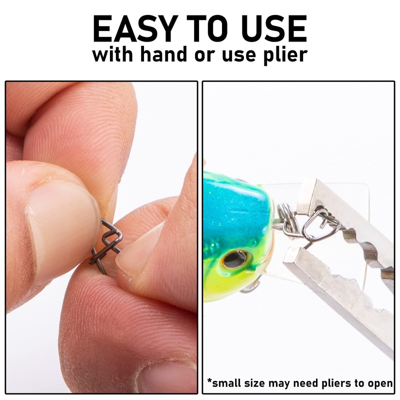 Dr.Fish 50 señuelos de pesca de acero inoxidable con cierre