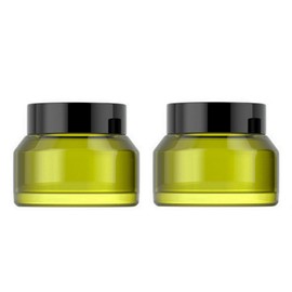 2PCS 50ml/1.7oz Empty Green Glass Cosmetic Jars with Lids Refillable Travel Sample Jars Small Glass Jars Round Makeup Cream Lotion Lip Balm Container Storage (Green)