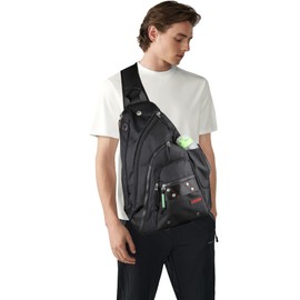 Larswon Sling Backpack, Sling Bag Laptop, Crossbody Bag Men, Shoulder Bags Black