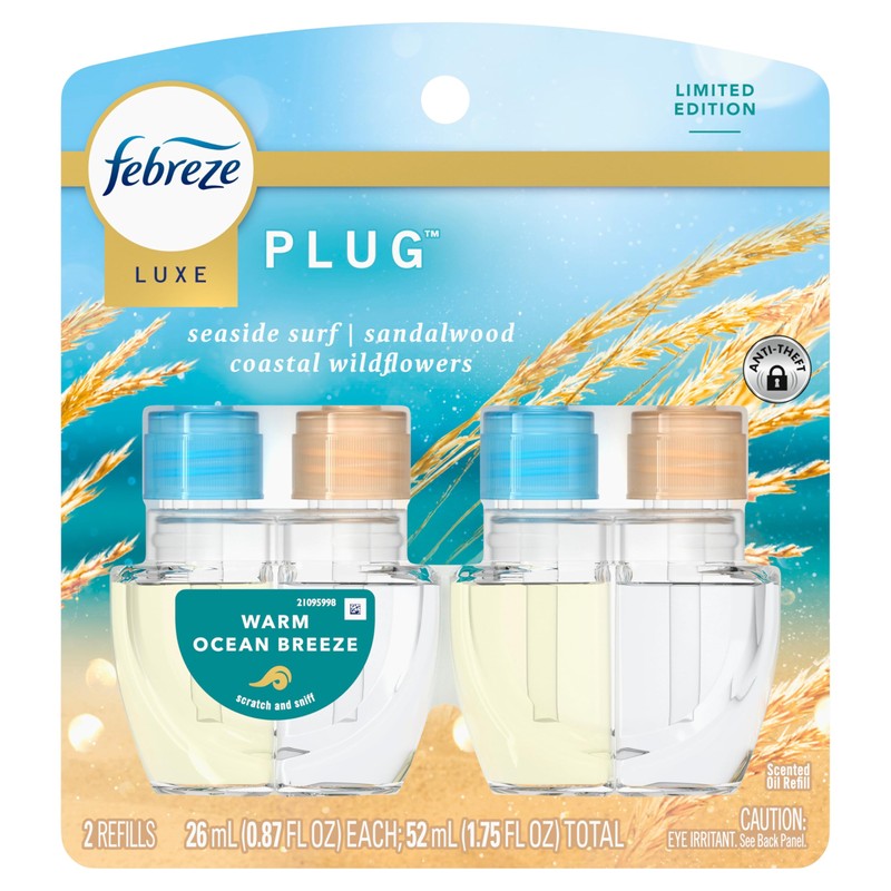 Febreze Plug In Air Freshener, Odor-Fighting Scented Oil Refill, Warm