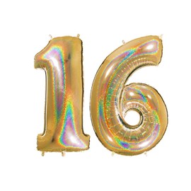 Toyland® 40 "Holografischer Folienballon - Partydekorationen - Nummer 16