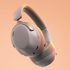 LORELEI QC30 Hybrid Active Noise Cancelling Headphones, 60H Playtime, Built-in Mic, Wireless Over Ear Headsets with Case,Bluetooth 5.4,Deep Bass Comfort Fit Soft-Earpads Fast Charging -Dunes Grey