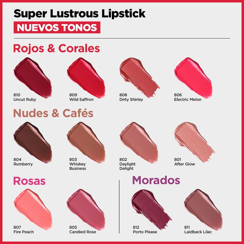 Revlon Super Lustrous Lipstick, Creamy Formula For Soft, Fuller-Looking Lips,