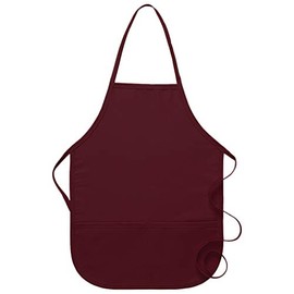 DayStar Apparel 250 Two Pocket Child Bib Apron, Maroon