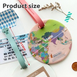 Suitcase Tags, Pack of 4 Luggage Tags, Vintage World Maps, Address Tag, Suitcase Luggage Tag, Name Plate, ID Travel Accessories for Travel Bags, Suitcases, Backpacks, Handbag