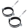 SKIR'CO (Pack of 2 pcs) Pipe Brackets with Black Rubber
