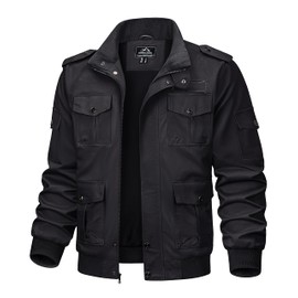 TACVASEN Men's Army Military Coats Military Jackets Cargo Jackets Casual Coats David Outwear Zipper Jackets