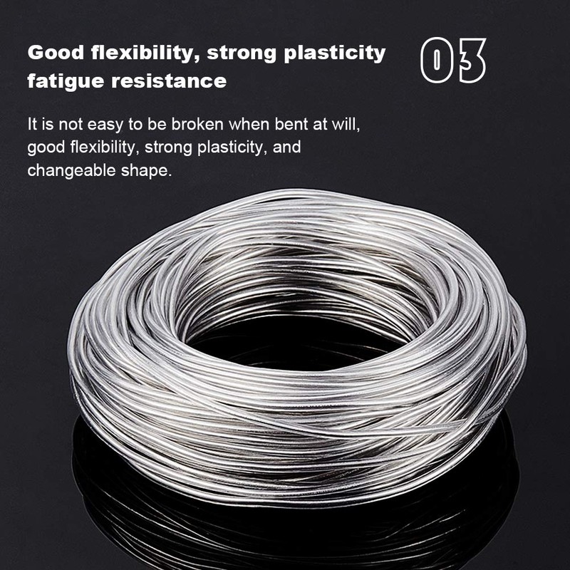 BENECREAT 9 Gauge (3 mm) Transparent PVC Plastic-Coated Aluminium Wire