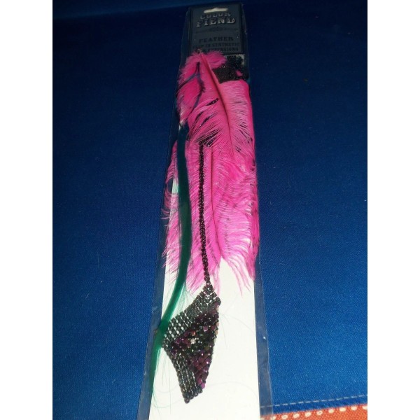 COLOR FIEND TIPPED FEATHER TRINKET CLIP IN SYNTHETIC HAIR EXTENSIONS