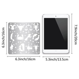 GORGECRAFT 6.3 Inch Metal Constellations Stencils Zodiac Sign Glyphic Symbols Stainless Steel Astrology Astrology Horoscope Sign Template Stencil for Painting, Wood Burning, Pyrography