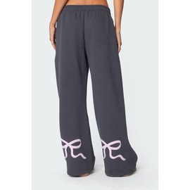 Bonney Bow Detail Sweatpants - Color: dark gray, Size: M