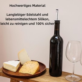 LEGERM 2 Olivenölausgießer Ausgießer Ölspender Drizzler Ausgießer mit Trichter und Bürste für die Küche