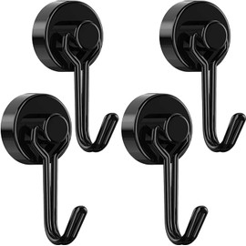 Tohoer Magnetic Hooks, Neodymium Magnets Hook Heavy Duty 30LBS with Rust Proof for Fridge, Refrigerator, Oven, Grill, BBQ, Key, Tools Holder, Utensil, Kitchen, Outdoor, Magnet for Hanging Wreaths