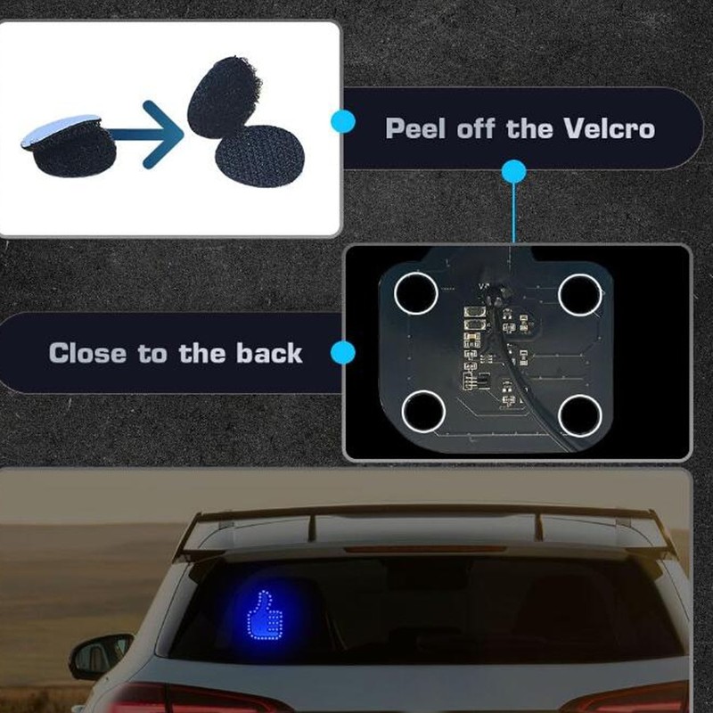 Car Hand Gesture Light LED Sign Finger Light Window Gesture