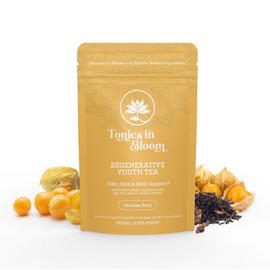 Titan Tonics Marine Collagen Beauty Tea – Infused with Organic Botanicals for Skin, Hair & Nails – Hibiscus Acai Flavor – 30 Tea Bags (Hawaiian Berry)