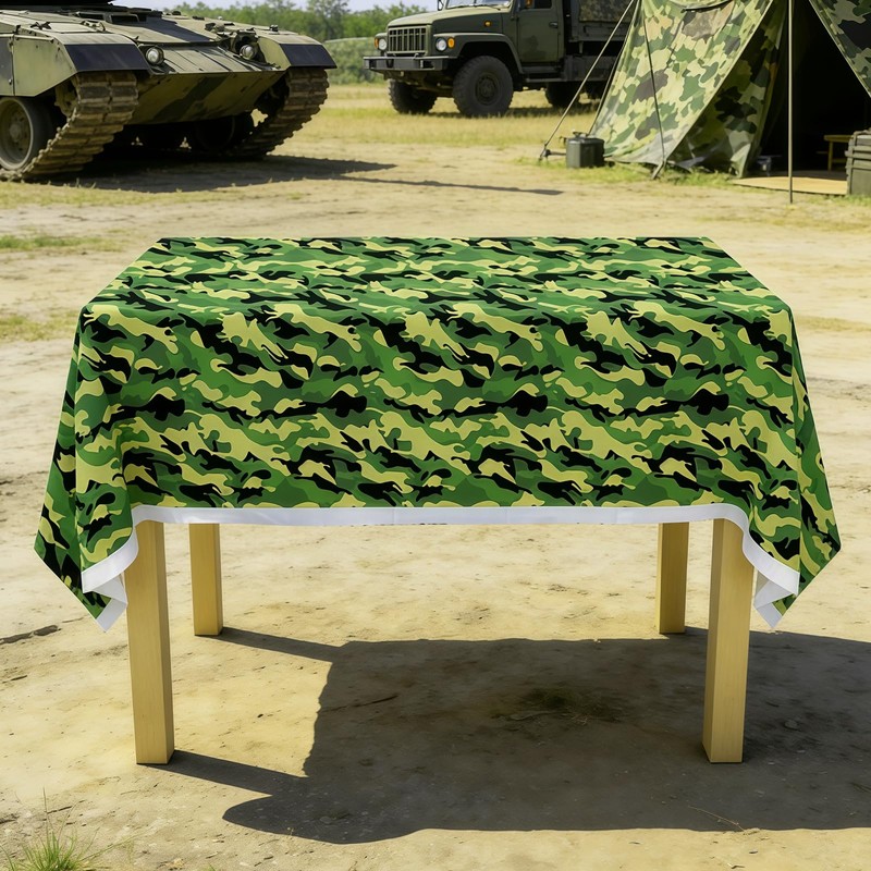 Glitzville Military Camouflage Plastic Tablecloth Army Theme Table Cover for