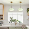 BOKT Green Glass Pendant Lights Kitchen Island 1-Light Adjustable Brass