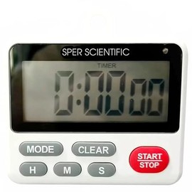 Sper Scientific 24-Hour Digital Lab + Kitchen Timer with LED Light 810001 - Precision Countdown Timer with Large Display, Loud Alarm & Clock Mode - for Cooking, Lab Experiments & More - 4 pc