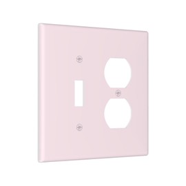 Rose Pink 2 Gang Single Toggle/Double Duplex Combo Outlet Light Switch Cover Electric Decorative Combination Device Switch Face Wall Plate