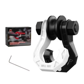 AMBULL D Ring Separate Shackle with Snatch Block, 3/4" Easy Open Shackles w/Snatch Block Pulley, Heavy Duty Shackle for Towing Winch, Pulley for Off-Road Vehicle Recovery, Truck, ATV, UTV, Blackwhite