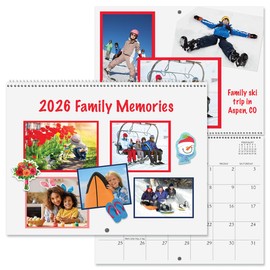 Current 2026 Scrapbook White Wall Calendar - 12-Inch x 9-Inch Size Closed, 18-Inch Size Open, Large Bookstore-Quality, DIY Spiral-Bound Hanging Calendar for Kitchen & Office