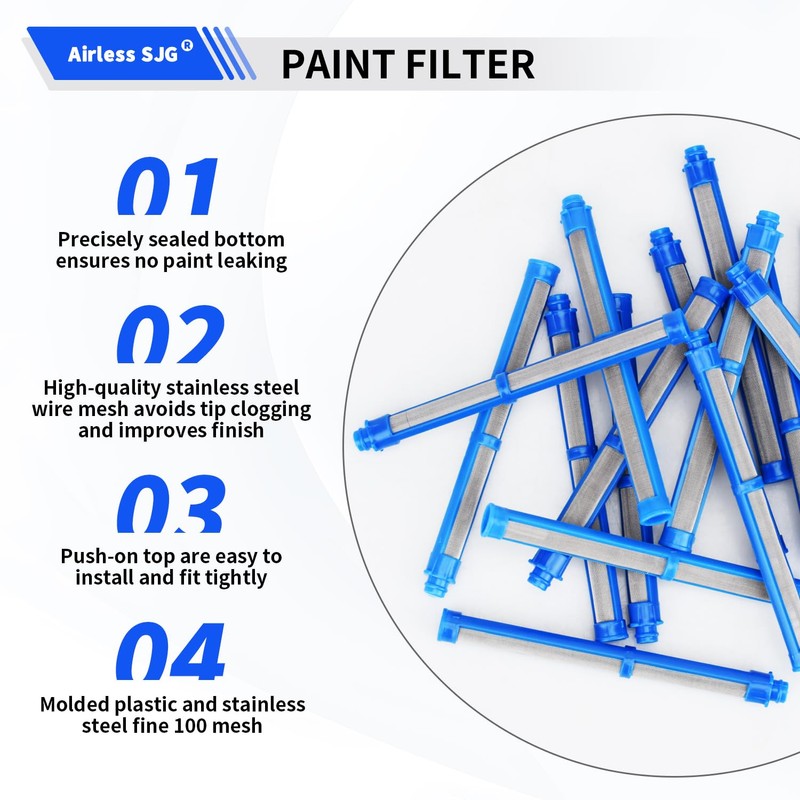 21 Pack 287033 Airless Spray Gun Filter 100 Mesh Compatible