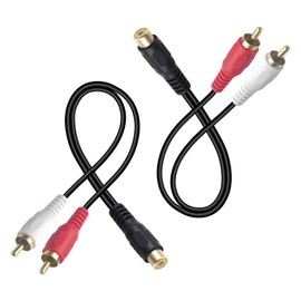 VCELINK RCA Splitter 1 Female to 2 Male,Y RCA Cable for Splitting Mono to Stereo,2 Pack Audio Adapter(8 Inch) for Subwoofer,Speaker