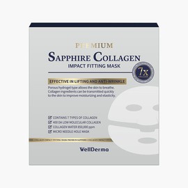 Wellderm Sapphire Collagen Impact Hydrogel Fitting Mask Pack (4 Sheets) / 웰더마 사파이어 콜라겐 임팩트 하이드로겔 피팅 마스크팩 4매