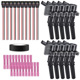 Performance Master Set of 10 Ignition Coils & Pigtail Connector Wiring Harness Kit Compatible with Ford Super Duty E350 E450 F250 F550 Excursion 6.8L V10 Replacement for DG508