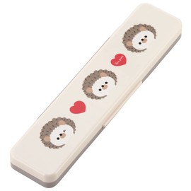 Skater CCS3SAAG-A Pompon's Hedgehog Chopsticks & Spoon Set, Bento Box, For Adults, Antibacterial, Combination Set, 7.1 inches (18 cm), Does Not Tickle, Made in Japan