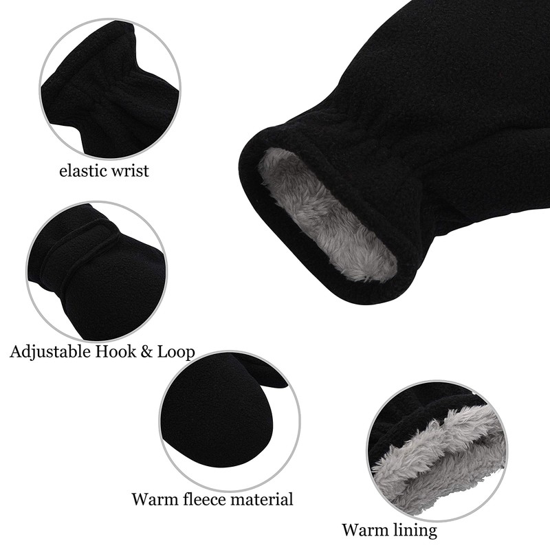Guantes de invierno para bebé, con forro polar, 2 pares,