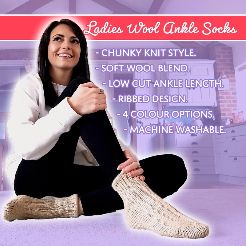 sock snob Damen Winter Bunt Gestrickt Kurz Norweger Style Wollsocken