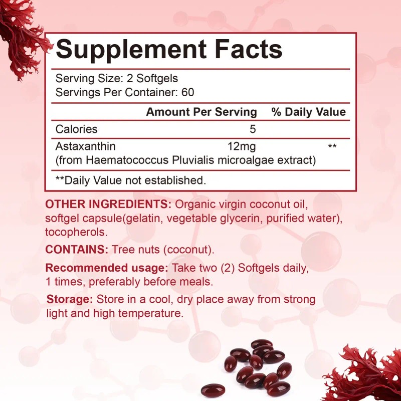 Gwynne Astaxantina 12mg 120 Cápsulas Blandas Antioxidante Antioxidant From Fresh