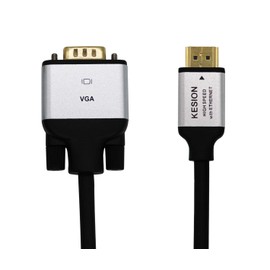 KESION HDMI to VGA Cable，30FT HDMI to VGA (Male to Male) Adapater, Compatible with Computer, Desktop, Laptop, PC, Monitor, Projector, HDTV and More