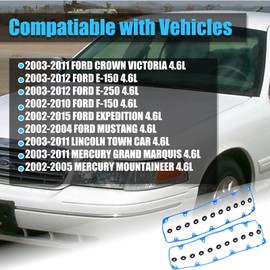VS50564R Valve Cover Gasket Seal for Ford F150 / Crown Victoria E-150 / Expedition Explorer F-150 Mustang GT/Lincoln Town/Mercury Grand Marquis 4.6L 2002 2003 2004 2005 2006 2007 2008 2009-2012