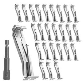 25 Pack Gutter Hangers, 5 Inch Gutter Guard with Speed Screw and Clip, Hidden Rain Gutter Bracket Support for Repairing Sagging 5”K-Style Aluminum Rain Gutters, Includes a Drill Bit