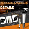 UF596 Ignition Coil & Spark Plug: 4-Pack Combo Replaces OE